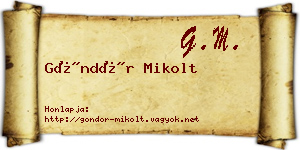 Göndör Mikolt névjegykártya