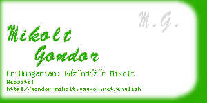 mikolt gondor business card